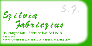 szilvia fabriczius business card